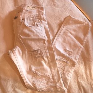 Rag & Bone distressed white boyfriend jeans, 23